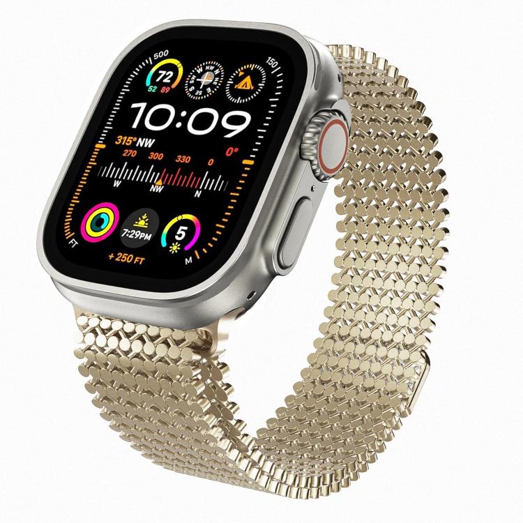 Bracelet de montre magnétique en acier inoxydable à arrangement moléculaire, pour Apple Watch 46mm / 49mm / 45mm / 44mm, pour Apple Watch 42mm / 41mm / 40mm / 38mm