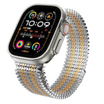 Bracelet de montre magnétique en acier inoxydable à arrangement moléculaire, pour Apple Watch 46mm / 49mm / 45mm / 44mm, pour Apple Watch 42mm / 41mm / 40mm / 38mm