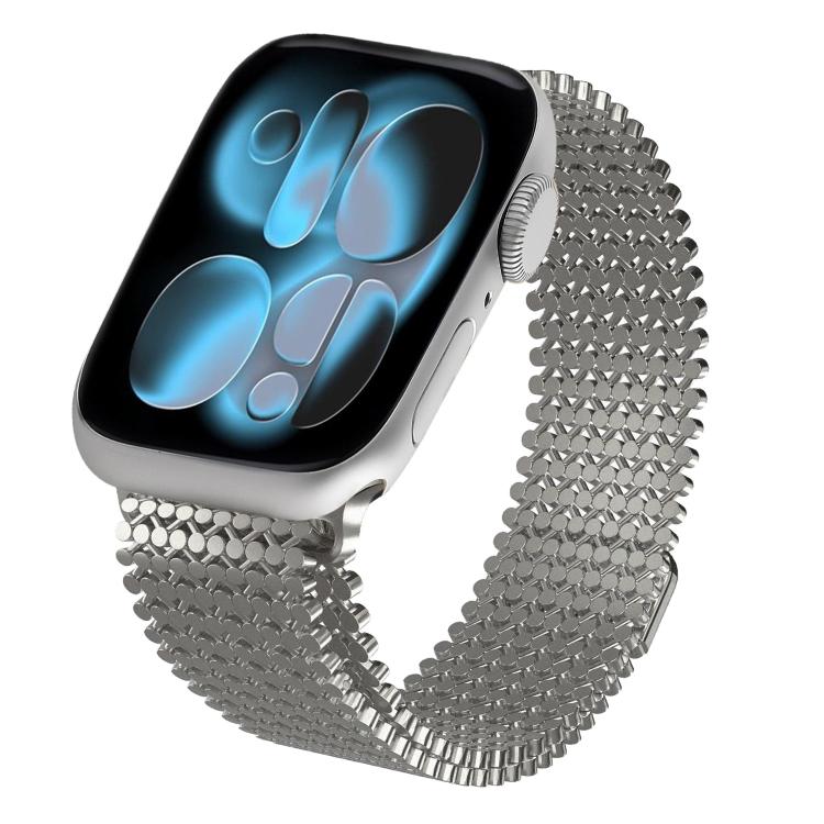 Bracelet de montre magnétique en acier inoxydable à arrangement moléculaire, pour Apple Watch 46mm / 49mm / 45mm / 44mm, pour Apple Watch 42mm / 41mm / 40mm / 38mm