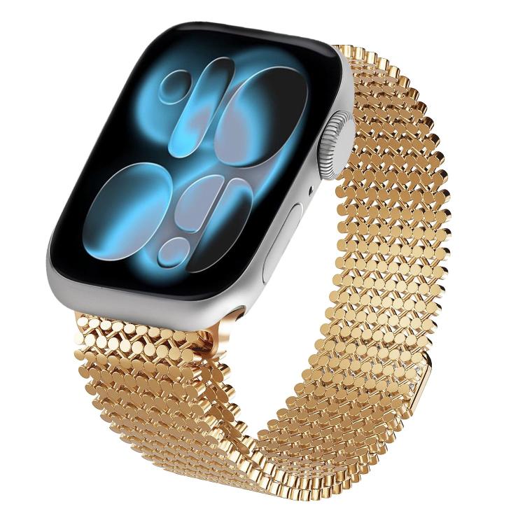 Bracelet de montre magnétique en acier inoxydable à arrangement moléculaire, pour Apple Watch 46mm / 49mm / 45mm / 44mm, pour Apple Watch 42mm / 41mm / 40mm / 38mm