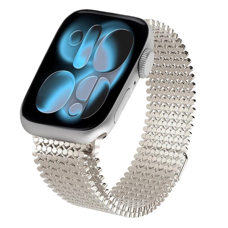 Bracelet de montre magnétique en acier inoxydable à arrangement moléculaire, pour Apple Watch 46mm / 49mm / 45mm / 44mm, pour Apple Watch 42mm / 41mm / 40mm / 38mm