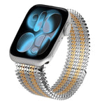 Bracelet de montre magnétique en acier inoxydable à arrangement moléculaire, pour Apple Watch 46mm / 49mm / 45mm / 44mm, pour Apple Watch 42mm / 41mm / 40mm / 38mm
