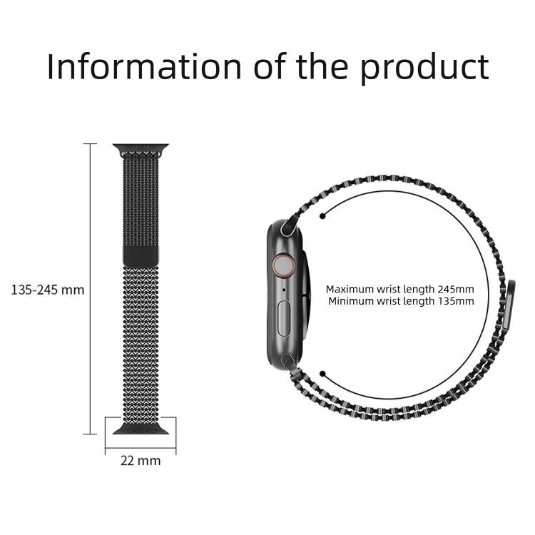 Bracelet de montre magnétique en acier inoxydable à arrangement moléculaire, pour Apple Watch 46mm / 49mm / 45mm / 44mm, pour Apple Watch 42mm / 41mm / 40mm / 38mm