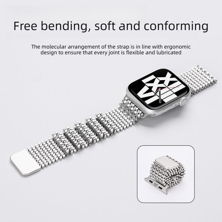 Bracelet de montre magnétique en acier inoxydable à arrangement moléculaire, pour Apple Watch 46mm / 49mm / 45mm / 44mm, pour Apple Watch 42mm / 41mm / 40mm / 38mm