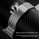 Bracelet de montre magnétique en acier inoxydable à arrangement moléculaire, pour Apple Watch 46mm / 49mm / 45mm / 44mm, pour Apple Watch 42mm / 41mm / 40mm / 38mm