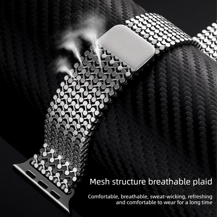 Bracelet de montre magnétique en acier inoxydable à arrangement moléculaire, pour Apple Watch 46mm / 49mm / 45mm / 44mm, pour Apple Watch 42mm / 41mm / 40mm / 38mm