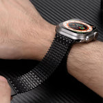 Bracelet de montre magnétique en acier inoxydable à arrangement moléculaire, pour Apple Watch 46mm / 49mm / 45mm / 44mm, pour Apple Watch 42mm / 41mm / 40mm / 38mm