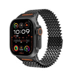 Bracelet de montre en acier inoxydable magnétique de type W à longue chaîne, pour Apple Watch 46mm / 49mm / 45mm / 44mm