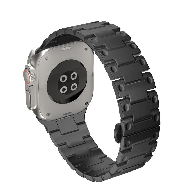 Bracelet de montre en métal avec fermoir papillon de style mécanique, pour Apple Watch 46mm / 49mm / 45mm / 44mm, pour Apple Watch 42mm / 41mm / 40mm / 38mm