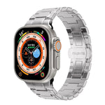 Bracelet de montre en métal avec fermoir papillon de style mécanique, pour Apple Watch 46mm / 49mm / 45mm / 44mm, pour Apple Watch 42mm / 41mm / 40mm / 38mm