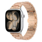 Bracelet de montre en métal avec fermoir papillon de style mécanique, pour Apple Watch 46mm / 49mm / 45mm / 44mm, pour Apple Watch 42mm / 41mm / 40mm / 38mm