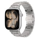 Bracelet de montre en métal avec fermoir papillon de style mécanique, pour Apple Watch 46mm / 49mm / 45mm / 44mm, pour Apple Watch 42mm / 41mm / 40mm / 38mm