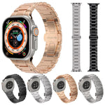 Bracelet de montre en métal avec fermoir papillon de style mécanique, pour Apple Watch 46mm / 49mm / 45mm / 44mm, pour Apple Watch 42mm / 41mm / 40mm / 38mm