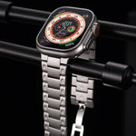 Bracelet de montre en métal avec fermoir papillon de style mécanique, pour Apple Watch 46mm / 49mm / 45mm / 44mm, pour Apple Watch 42mm / 41mm / 40mm / 38mm