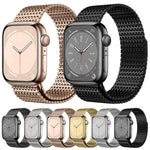 Bracelet de montre magnétique milanais Pin-Chain, pour Apple Watch 46mm / 49mm / 45mm / 44mm, pour Apple Watch 42mm / 41mm / 40mm / 38mm