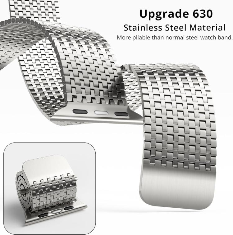 Bracelet de montre magnétique milanais Pin-Chain, pour Apple Watch 46mm / 49mm / 45mm / 44mm, pour Apple Watch 42mm / 41mm / 40mm / 38mm