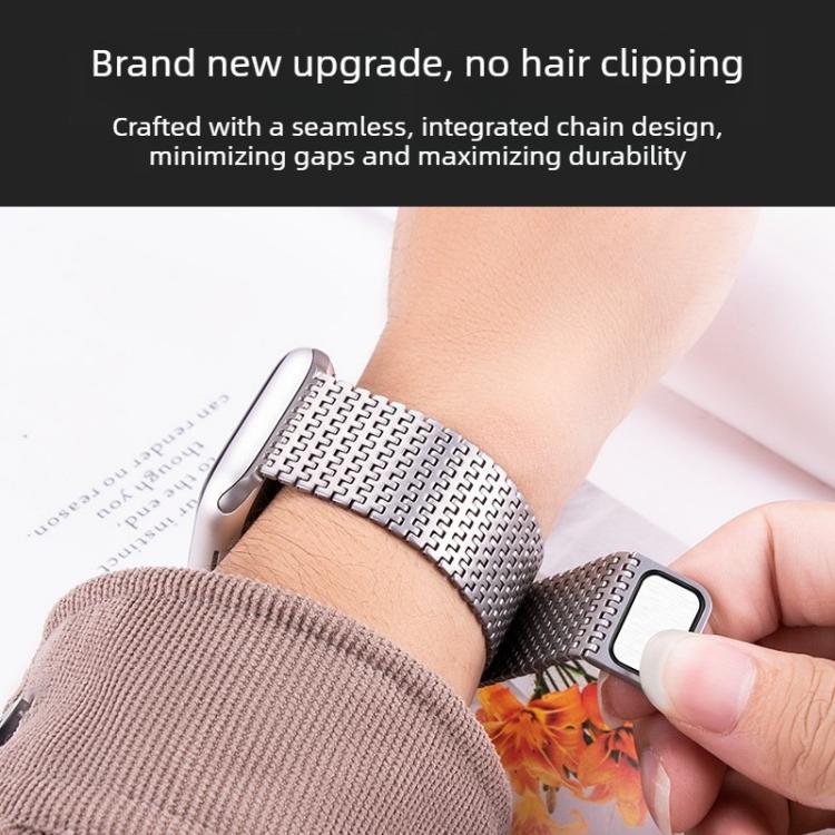 Bracelet de montre magnétique milanais Pin-Chain, pour Apple Watch 46mm / 49mm / 45mm / 44mm, pour Apple Watch 42mm / 41mm / 40mm / 38mm