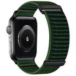 Bracelet de montre en nylon à fermeture auto-agrippante à deux sections, pour Apple Watch 46mm / 49mm / 45mm / 44mm, pour Apple Watch 42mm / 41mm / 40mm / 38mm