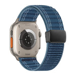 Bracelet de montre en nylon à motif de vagues avec boucle magnétique, pour Apple Watch 46mm / 49mm / 45mm / 44mm, pour Apple Watch 42mm / 41mm / 40mm / 38mm