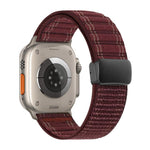 Bracelet de montre en nylon à motif de vagues avec boucle magnétique, pour Apple Watch 46mm / 49mm / 45mm / 44mm, pour Apple Watch 42mm / 41mm / 40mm / 38mm