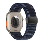 Bracelet de montre en nylon à motif de vagues avec boucle magnétique, pour Apple Watch 46mm / 49mm / 45mm / 44mm, pour Apple Watch 42mm / 41mm / 40mm / 38mm
