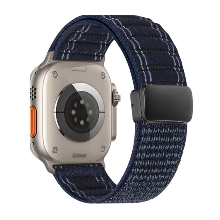 Bracelet de montre en nylon à motif de vagues avec boucle magnétique, pour Apple Watch 46mm / 49mm / 45mm / 44mm, pour Apple Watch 42mm / 41mm / 40mm / 38mm