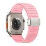 Bracelet de montre en nylon à motif de vagues avec boucle magnétique, pour Apple Watch 46mm / 49mm / 45mm / 44mm, pour Apple Watch 42mm / 41mm / 40mm / 38mm