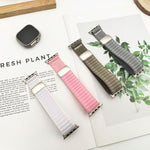 Bracelet de montre en nylon à motif de vagues avec boucle magnétique, pour Apple Watch 46mm / 49mm / 45mm / 44mm, pour Apple Watch 42mm / 41mm / 40mm / 38mm