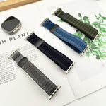 Bracelet de montre en nylon à motif de vagues avec boucle magnétique, pour Apple Watch 46mm / 49mm / 45mm / 44mm, pour Apple Watch 42mm / 41mm / 40mm / 38mm