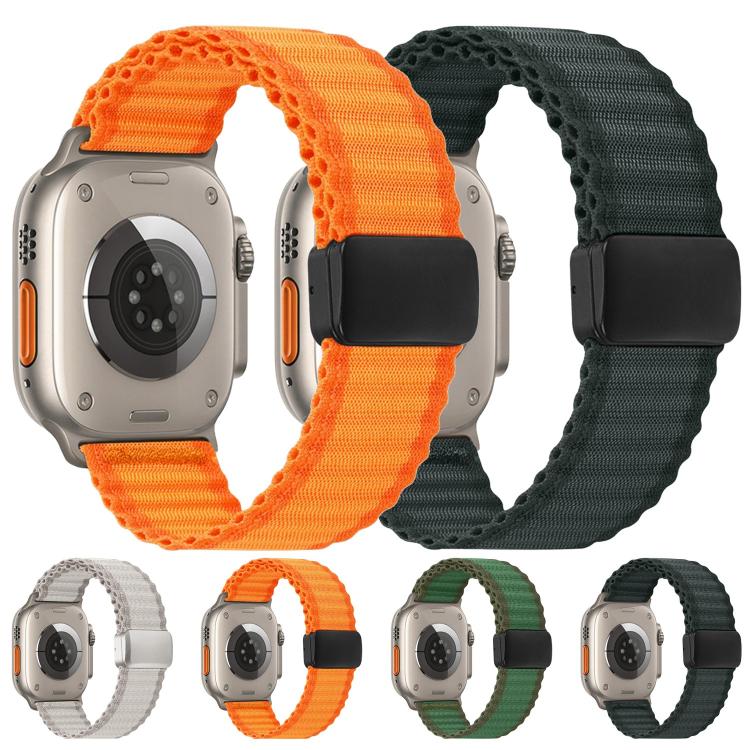 Bracelet de montre en nylon tressé à boucle magnétique tout-terrain, pour Apple Watch 46mm / 49mm / 45mm / 44mm, pour Apple Watch 42mm / 41mm / 40mm / 38mm