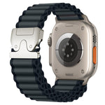 Bracelet de montre en nylon à larges côtes avec boucle de parachute, pour Apple Watch 46mm / 49mm / 45mm / 44mm, pour Apple Watch 42mm / 41mm / 40mm / 38mm