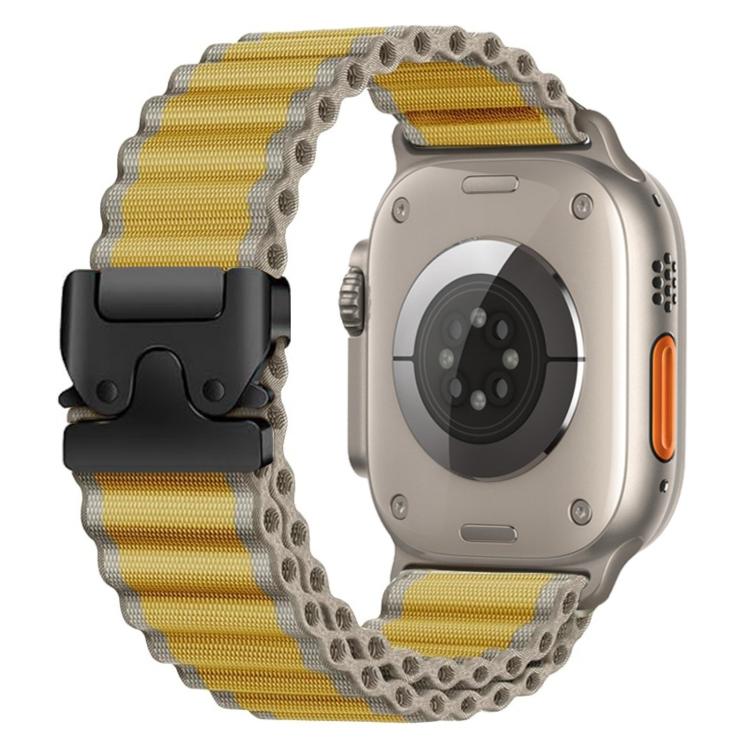 Bracelet de montre en nylon à larges côtes avec boucle de parachute, pour Apple Watch 46mm / 49mm / 45mm / 44mm, pour Apple Watch 42mm / 41mm / 40mm / 38mm