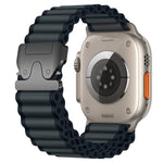 Bracelet de montre en nylon à larges côtes avec boucle de parachute, pour Apple Watch 46mm / 49mm / 45mm / 44mm, pour Apple Watch 42mm / 41mm / 40mm / 38mm
