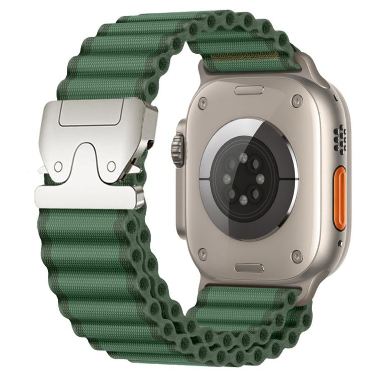Bracelet de montre en nylon à larges côtes avec boucle de parachute, pour Apple Watch 46mm / 49mm / 45mm / 44mm, pour Apple Watch 42mm / 41mm / 40mm / 38mm