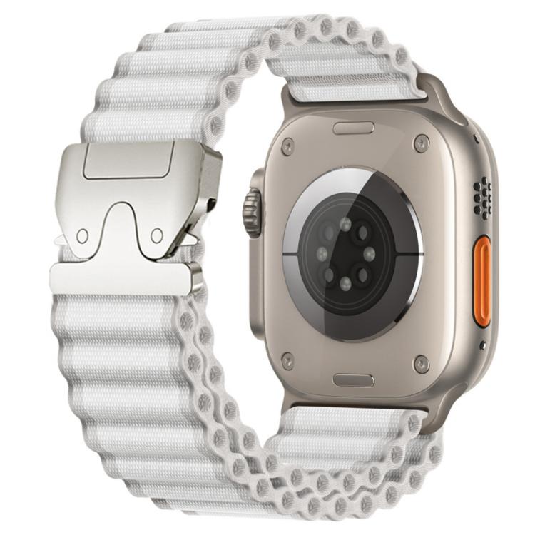 Bracelet de montre en nylon à larges côtes avec boucle de parachute, pour Apple Watch 46mm / 49mm / 45mm / 44mm, pour Apple Watch 42mm / 41mm / 40mm / 38mm