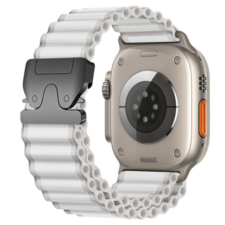 Bracelet de montre en nylon à larges côtes avec boucle de parachute, pour Apple Watch 46mm / 49mm / 45mm / 44mm, pour Apple Watch 42mm / 41mm / 40mm / 38mm
