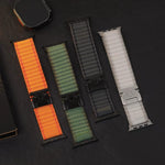 Bracelet de montre en nylon à larges côtes avec boucle de parachute, pour Apple Watch 46mm / 49mm / 45mm / 44mm, pour Apple Watch 42mm / 41mm / 40mm / 38mm