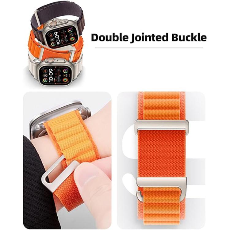 Bracelet de Montre en Nylon C Boucle Deux Sections Haute Montagne, Pour Apple Watch 46mm / 49mm / 45mm / 44mm, Pour Apple Watch 42mm / 41mm / 40mm / 38mm
