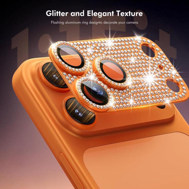 ENKAY Hat-Prince Blink Diamond Film en verre trempé en alliage d'aluminium pour objectif d'appareil photo, pour iPhone 17 Pro Max, pour iPhone 17 Pro, pour iPhone 17