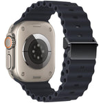 Bracelet de montre en silicone Ocean à boucle magnétique reconditionné, pour Apple Watch 46mm / 49mm / 45mm / 44mm, pour Apple Watch 42mm / 41mm / 40mm / 38mm