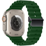 Bracelet de montre en silicone Ocean à boucle magnétique reconditionné, pour Apple Watch 46mm / 49mm / 45mm / 44mm, pour Apple Watch 42mm / 41mm / 40mm / 38mm