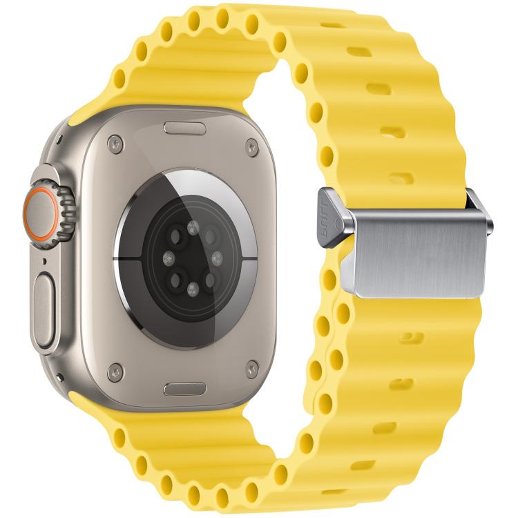 Bracelet de montre en silicone Ocean à boucle magnétique reconditionné, pour Apple Watch 46mm / 49mm / 45mm / 44mm, pour Apple Watch 42mm / 41mm / 40mm / 38mm