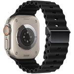 Bracelet de montre en silicone Ocean à boucle magnétique reconditionné, pour Apple Watch 46mm / 49mm / 45mm / 44mm, pour Apple Watch 42mm / 41mm / 40mm / 38mm