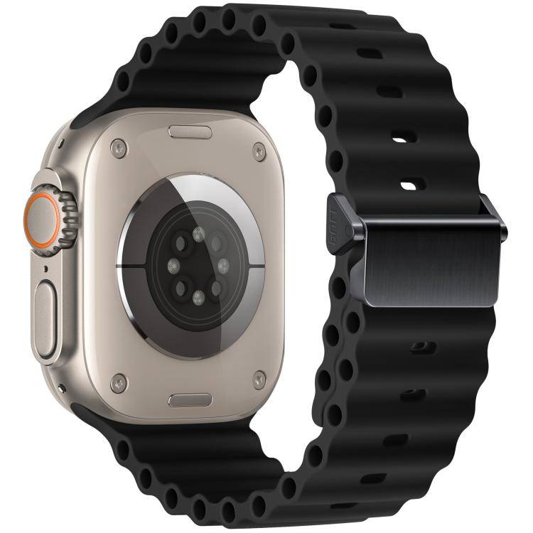 Bracelet de montre en silicone Ocean à boucle magnétique reconditionné, pour Apple Watch 46mm / 49mm / 45mm / 44mm, pour Apple Watch 42mm / 41mm / 40mm / 38mm