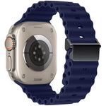 Bracelet de montre en silicone Ocean à boucle magnétique reconditionné, pour Apple Watch 46mm / 49mm / 45mm / 44mm, pour Apple Watch 42mm / 41mm / 40mm / 38mm