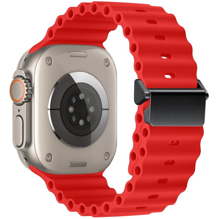 Bracelet de montre en silicone Ocean à boucle magnétique reconditionné, pour Apple Watch 46mm / 49mm / 45mm / 44mm, pour Apple Watch 42mm / 41mm / 40mm / 38mm