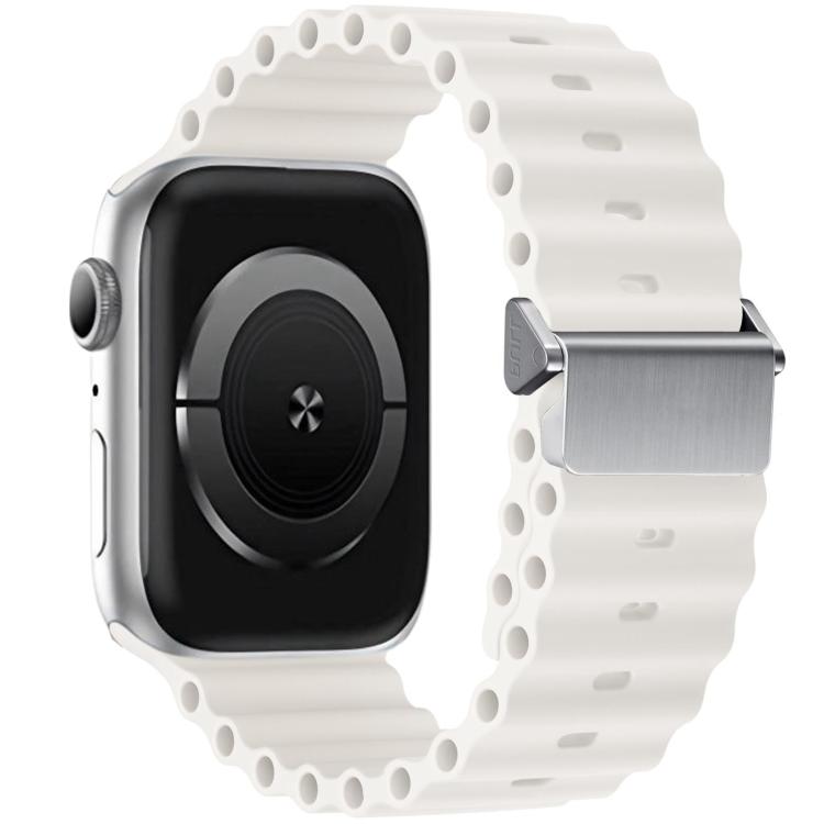 Bracelet de montre en silicone Ocean à boucle magnétique reconditionné, pour Apple Watch 46mm / 49mm / 45mm / 44mm, pour Apple Watch 42mm / 41mm / 40mm / 38mm