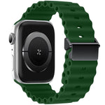 Bracelet de montre en silicone Ocean à boucle magnétique reconditionné, pour Apple Watch 46mm / 49mm / 45mm / 44mm, pour Apple Watch 42mm / 41mm / 40mm / 38mm