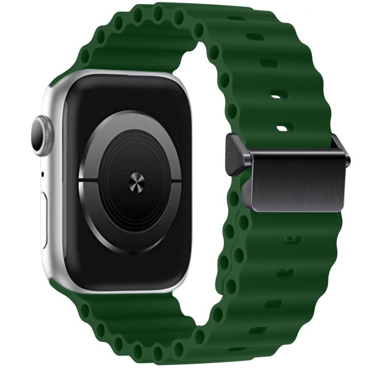 Bracelet de montre en silicone Ocean à boucle magnétique reconditionné, pour Apple Watch 46mm / 49mm / 45mm / 44mm, pour Apple Watch 42mm / 41mm / 40mm / 38mm
