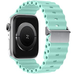 Bracelet de montre en silicone Ocean à boucle magnétique reconditionné, pour Apple Watch 46mm / 49mm / 45mm / 44mm, pour Apple Watch 42mm / 41mm / 40mm / 38mm